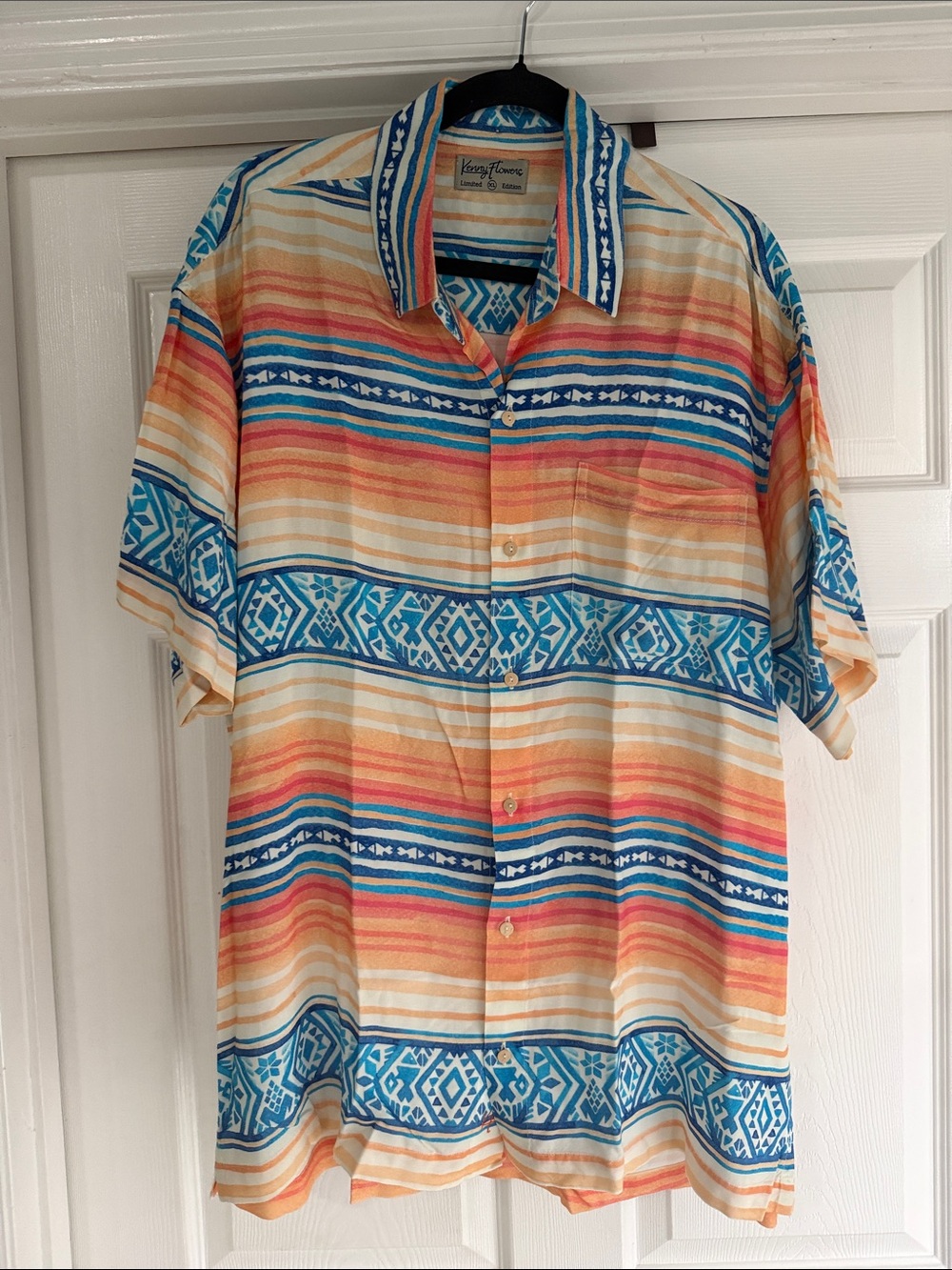 Kenny Flowers Limited Edition Men’s Short Sleeve Button-Up Shirt - Fish Stripe